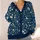 Navy White Wildflower Garden for Casual Spring Travel and Everyday Layering Women All-over Print Knitted Cardigan - 4