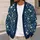 Navy White Wildflower Garden for Casual Spring Travel and Everyday Layering Women All-over Print Knitted Cardigan - 5