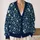 Navy White Wildflower Garden for Casual Spring Travel and Everyday Layering Women All-over Print Knitted Cardigan - 2