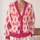 Pink Argyle Diamonds for Cozy Holiday Layering and Everyday Office Style for Women All-over Print Knitted Cardigan - 2