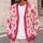 Pink Argyle Diamonds for Cozy Holiday Layering and Everyday Office Style for Women All-over Print Knitted Cardigan - 5
