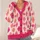 Pink Argyle Diamonds for Cozy Holiday Layering and Everyday Office Style for Women All-over Print Knitted Cardigan - 4