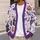 Purple Halloween Ghosts, Black Cats and Pumpkins for Cozy Autumn Layering Women All-over Print Knitted Cardigan - 5