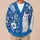 Blue Floral White Cat Scene For Cozy Autumn Layering And Everyday Wear All-over Print Knitted Cardigan - 6