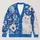 Blue Floral White Cat Scene For Cozy Autumn Layering And Everyday Wear All-over Print Knitted Cardigan - 1