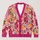 Playful Pink Cats And Citrus Fruit For Cheerful Everyday Layering And Weekend Style All-over Print Knitted Cardigan - 1