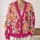 Playful Pink Cats And Citrus Fruit For Cheerful Everyday Layering And Weekend Style All-over Print Knitted Cardigan - 2
