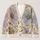 Colorful Hand-Drawn Flowers for Beach Vacations and Everyday Layering, Plus Size Women All-over Print Knitted Cardigan - 1