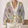 Colorful Hand-Drawn Flowers for Beach Vacations and Everyday Layering, Plus Size Women All-over Print Knitted Cardigan - 2