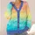 Pastel Rainbow Gradient Stripes for Spring Vacation Layering, Plus Size Women's Style All-over Print Knitted Cardigan - 4