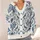 Blue Damask Florals For Elegant Spring Layering, Vacation Style And Garden Parties All-over Print Knitted Cardigan - 4
