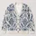 Blue Damask Florals For Elegant Spring Layering, Vacation Style And Garden Parties All-over Print Knitted Cardigan - 1