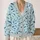 Navy Blue Fish Motif for Coastal Vacation Layering and Autumn Outfits, Women's Style All-over Print Knitted Cardigan - 2