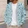 Navy Blue Fish Motif for Coastal Vacation Layering and Autumn Outfits, Women's Style All-over Print Knitted Cardigan - 5