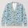 Navy Blue Fish Motif for Coastal Vacation Layering and Autumn Outfits, Women's Style All-over Print Knitted Cardigan - 1