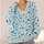 Navy Blue Fish Motif for Coastal Vacation Layering and Autumn Outfits, Women's Style All-over Print Knitted Cardigan - 4