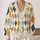 Colorful Argyle Diamonds for Autumn Layering and Casual Office Style for Modern Women All-over Print Knitted Cardigan - 2