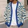 Blue Sardine Motif For Coastal Holiday Layering And Everyday Women's Casual Style All-over Print Knitted Cardigan - 5