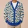 Blue Sardine Motif For Coastal Holiday Layering And Everyday Women's Casual Style All-over Print Knitted Cardigan - 6