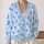 Light Blue Flowers and Dots for Spring Vacation Style, Relaxed Everyday Layering for Women All-over Print Knitted Cardigan - 2