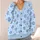 Light Blue Flowers and Dots for Spring Vacation Style, Relaxed Everyday Layering for Women All-over Print Knitted Cardigan - 4