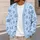 Light Blue Flowers and Dots for Spring Vacation Style, Relaxed Everyday Layering for Women All-over Print Knitted Cardigan - 5