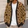 Black Skull And Leopard Motifs For Autumn Layering, Casual Vacation Style For Women All-over Print Knitted Cardigan - 5