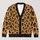 Black Skull And Leopard Motifs For Autumn Layering, Casual Vacation Style For Women All-over Print Knitted Cardigan - 1