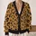 Black Skull And Leopard Motifs For Autumn Layering, Casual Vacation Style For Women All-over Print Knitted Cardigan - 2