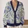 Blue Peony Botanical Blooms for Autumn Layering and Everyday Women’s Garden Wardrobe All-over Print Knitted Cardigan - 2