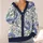 Blue Peony Botanical Blooms for Autumn Layering and Everyday Women’s Garden Wardrobe All-over Print Knitted Cardigan - 4