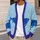 Blue Fish Ocean Stripes for Coastal Vacation Layering and Relaxed Everyday Style Women All-over Print Knitted Cardigan - 5