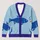 Blue Fish Ocean Stripes for Coastal Vacation Layering and Relaxed Everyday Style Women All-over Print Knitted Cardigan - 1