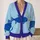 Blue Fish Ocean Stripes for Coastal Vacation Layering and Relaxed Everyday Style Women All-over Print Knitted Cardigan - 2