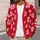 Red Peppermint Candy Swirls for Festive Holiday Layering and Everyday Winter Cheer All-over Print Knitted Cardigan - 5