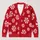 Red Peppermint Candy Swirls for Festive Holiday Layering and Everyday Winter Cheer All-over Print Knitted Cardigan - 1