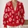 Red Peppermint Candy Swirls for Festive Holiday Layering and Everyday Winter Cheer All-over Print Knitted Cardigan - 2