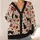 Black Cat And Wildflower Motifs For Cozy Everyday Layering, Gifts For Cat Lovers At Home All-over Print Knitted Cardigan - 4
