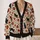 Black Cat And Wildflower Motifs For Cozy Everyday Layering, Gifts For Cat Lovers At Home All-over Print Knitted Cardigan - 2