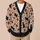 Black Cat And Wildflower Motifs For Cozy Everyday Layering, Gifts For Cat Lovers At Home All-over Print Knitted Cardigan - 6