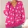 Bright Pink Heart Polka Dots For Playful Spring Layering And Everyday Casual Style All-over Print Knitted Cardigan - 4