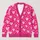 Bright Pink Heart Polka Dots For Playful Spring Layering And Everyday Casual Style All-over Print Knitted Cardigan - 1