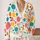 Multicolor Polka Dot Circles for Casual Weekend Layering and Date Night Style Wear All-over Print Knitted Cardigan - 2