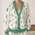 Teal Evergreen Trees for Cozy Winter Holiday Layering and Everyday Outdoor Lovers All-over Print Knitted Cardigan - 2
