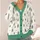 Teal Evergreen Trees for Cozy Winter Holiday Layering and Everyday Outdoor Lovers All-over Print Knitted Cardigan - 4