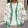 Teal Evergreen Trees for Cozy Winter Holiday Layering and Everyday Outdoor Lovers All-over Print Knitted Cardigan - 5