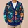 Spooky Pumpkin Skull Floral Motifs For Halloween Parties And Cozy Fall Style Women All-over Print Knitted Cardigan - 6