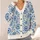 Blue Floral Boho Layering for Beach Vacations and Dates, Women's Easygoing Style All-over Print Knitted Cardigan - 4