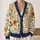Sunflower And Blue Flower Botanical Motif For Autumn Layering, Women’s Casual Style All-over Print Knitted Cardigan - 2