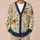 Sunflower And Blue Flower Botanical Motif For Autumn Layering, Women’s Casual Style All-over Print Knitted Cardigan - 6